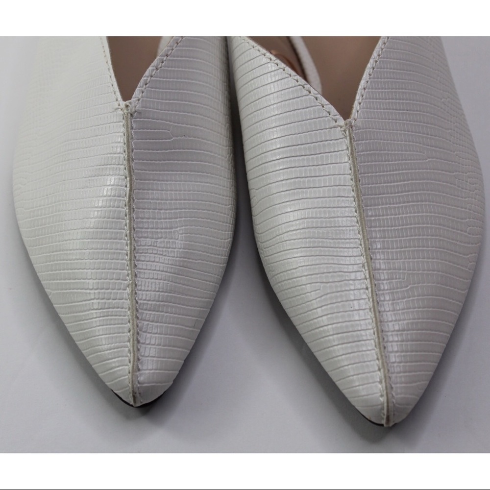 Zara Minimalist White Animal Embossed Mule Flats 6 - Picture 7 of 12
